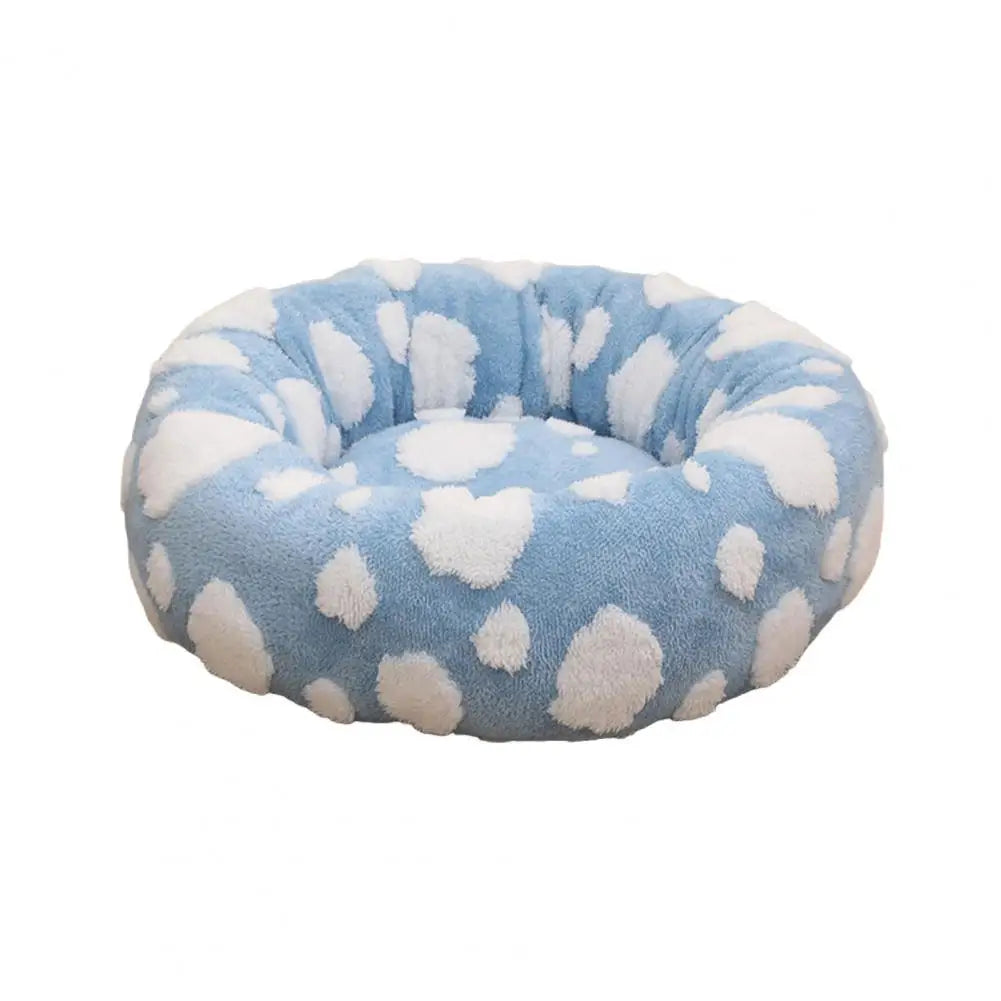 Round Donut Cat Nest Anti-slip Pet Cozy Bed Plush Soft Cat Cushion Bed Calming Pet Warm Nest For Small Dogs Cats
