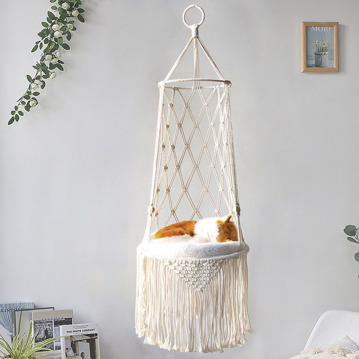 Wall Hanging Cat Hammock Macrame Cat Bed