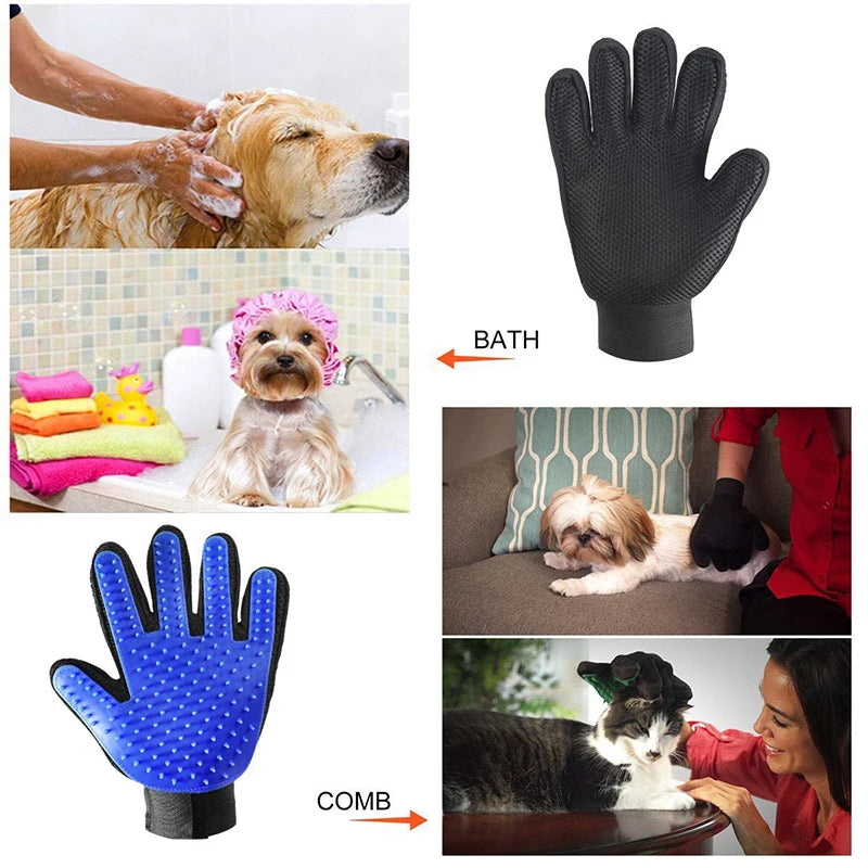 Silicone Pet Brush Dog Cat Glove Cat Cleaning Gentle Efficient  Pet Soft Cat Grooming Glove Dog Bath Supplies Pet Glove Combs