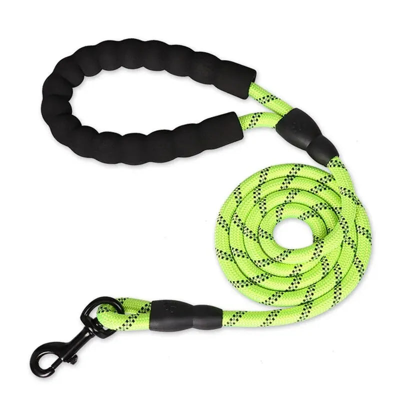 Reflective Dog Leash With Comfortable Padded Handle - Double Heavy Duty Traction Rope For Strong Dogs - Enhance Safety And Contr