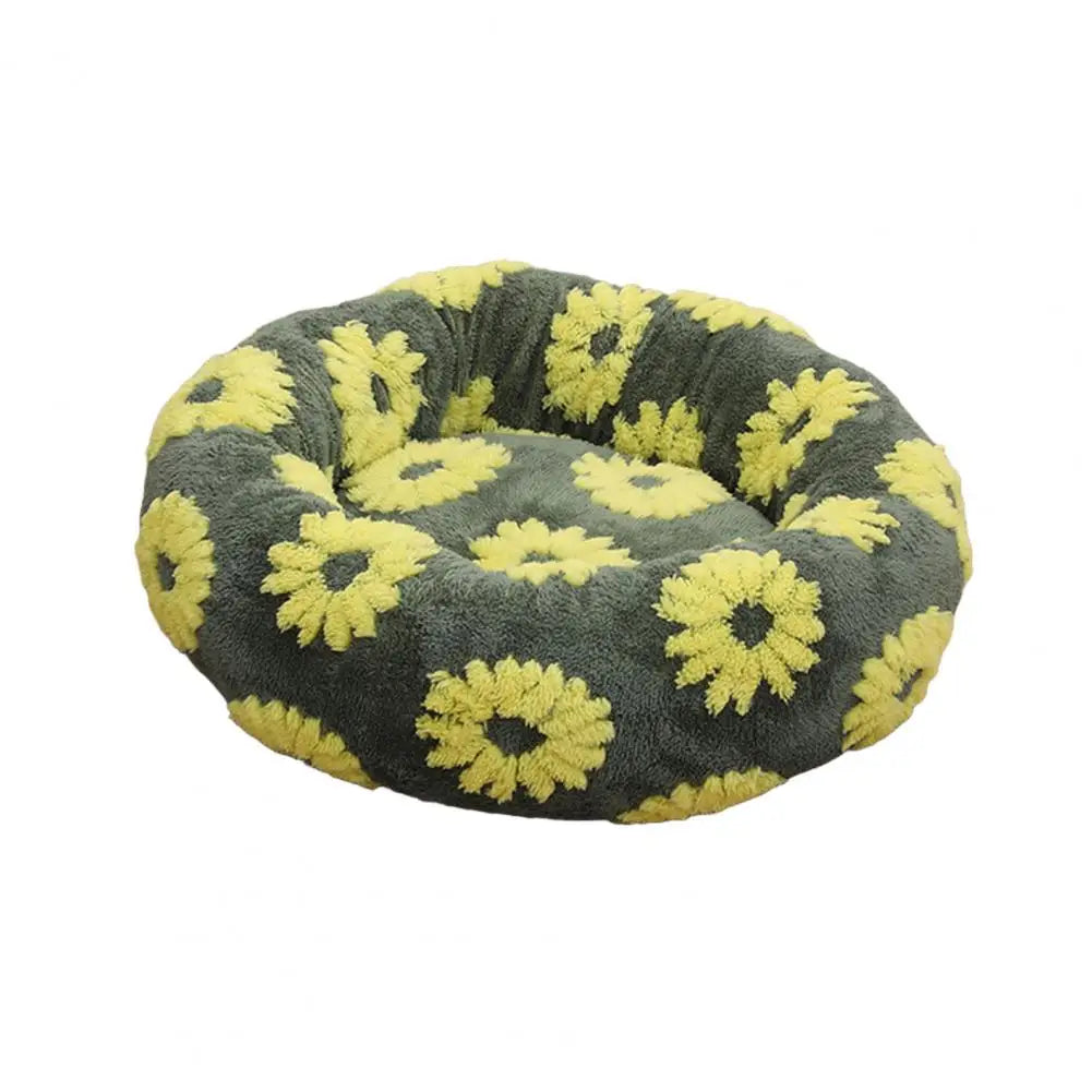 Round Donut Cat Nest Anti-slip Pet Cozy Bed Plush Soft Cat Cushion Bed Calming Pet Warm Nest For Small Dogs Cats