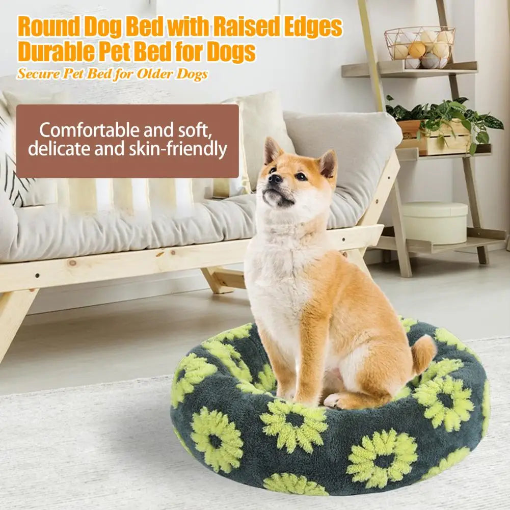 Round Donut Cat Nest Anti-slip Pet Cozy Bed Plush Soft Cat Cushion Bed Calming Pet Warm Nest For Small Dogs Cats