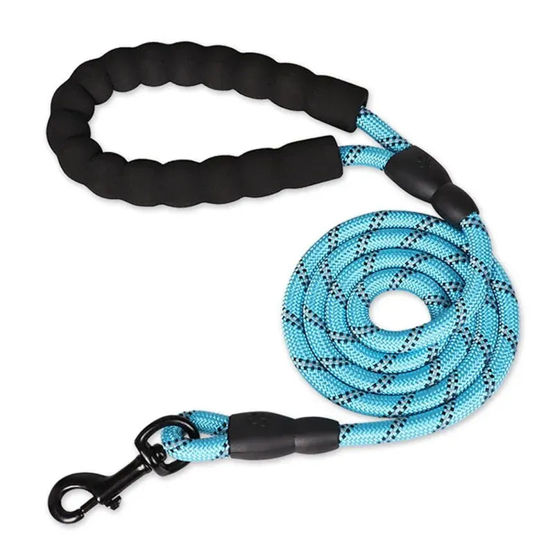 Reflective Dog Leash With Comfortable Padded Handle - Double Heavy Duty Traction Rope For Strong Dogs - Enhance Safety And Contr