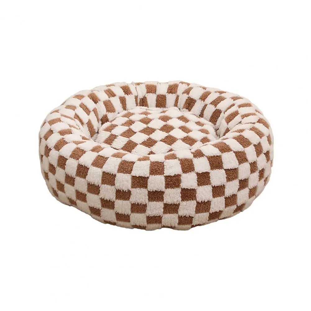 Round Donut Cat Nest Anti-slip Pet Cozy Bed Plush Soft Cat Cushion Bed Calming Pet Warm Nest For Small Dogs Cats