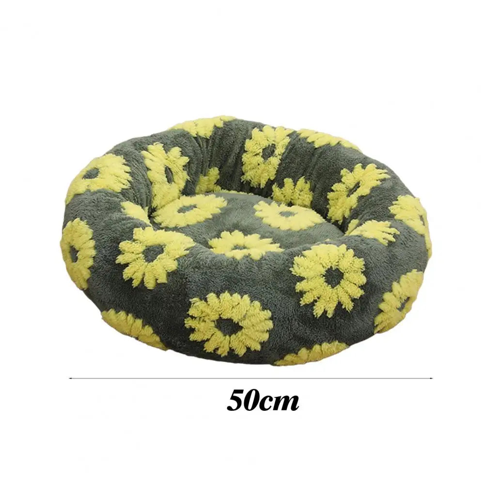 Round Donut Cat Nest Anti-slip Pet Cozy Bed Plush Soft Cat Cushion Bed Calming Pet Warm Nest For Small Dogs Cats